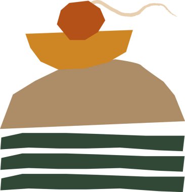 Soyut Şekiller Minimalist Bileşim Vektörü İllüstrasyonu