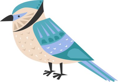 Süs Vektörü İllüstrasyonlu Kağıt Kesiği Kuşu