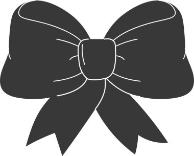 Şimdiki Kutu Yay Siluet Vektör İllüstrasyonu