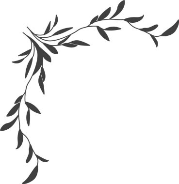 Siluet Çiçekleri Süs Vektörü İllüstrasyonu