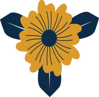 El çizimi çiçek vektörü illüstrasyonu