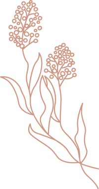 Lined Flowers Şube Vektörü İllüstrasyonu