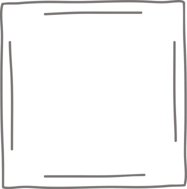 El Çizimi Kare Çerçeve Vektörü İllüstrasyonu