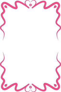 El Çizimi Dalgalı Çerçeve Vektörü İllüstrasyonu