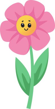 Kök Karakter Vektör Resimlerinde Çiçek