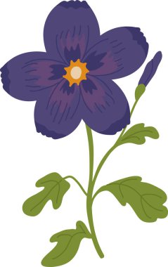 El Çizimi Yaban Çiçeği Şubesi Vektör İllüstrasyonu