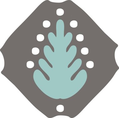 Yerel Biçim Dalı Vektör İllüstrasyonuyla Amblem