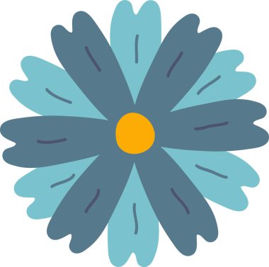 İskandinav Halk Çiçeği Baş Vektör İllüstrasyonu