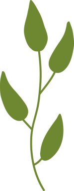 El Çizimi Yaban Çiçeği Şube Vektörü İllüstrasyonunu Bırakıyor