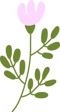 Basit El Çizimi Çiçek Vektörü İllüstrasyonu