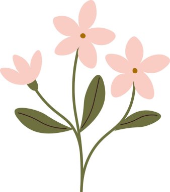 Kök Vektör İllüstrasyonunda Bahar Çiçekleri