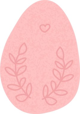 Yapraklı Paskalya Yumurtası Taneli Doku Vektörü İllüstrasyonu