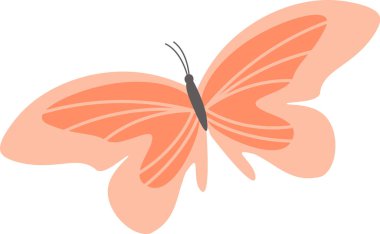 El Çizimi Kelebek Vektörü İllüstrasyonu