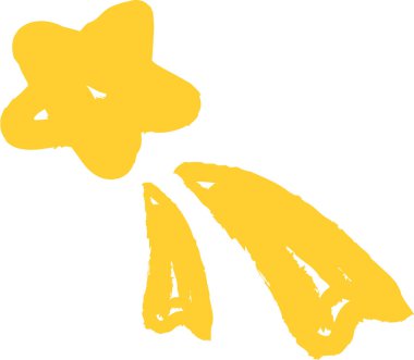 Pastel Çocuklar Yazıyor Uçan Yıldız Vektör İllüstrasyonu