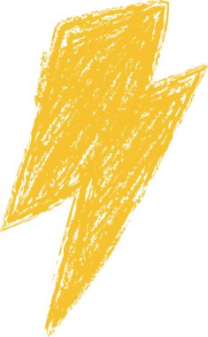 Scribble Boya Kalemi Yıldırım Vektörü İllüstrasyonu