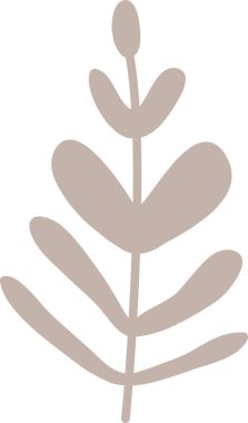 El Yazması Halk Biçimi Çiçek Dalı Vektör İllüstrasyonu