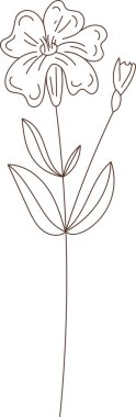 Çiçek Şubesi Taslak Vektör İllüstrasyonu