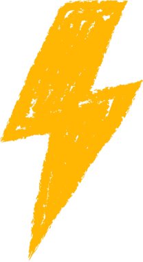 Şimşek Şekli Boya Kalemi El Çizim Vektörü İllüstrasyonu