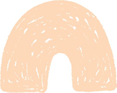 El Çizimi Boya Kalemi Kemer Şekli Vektör İllüstrasyonu