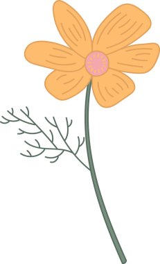 El Yazması Çiçek Bitkisi Vektörü ResmiComment