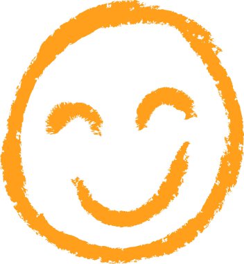 Çocuksu Yazı Emoji Mutlu Yüz Vektörü İllüstrasyonu