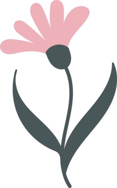 El Yazması Soyut Yaban Çiçeği Vektör İllüstrasyonu