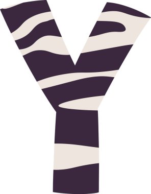 Y Harfi Alfabesi ile Zebra Cilt Düzeni Vektör ResimleriComment