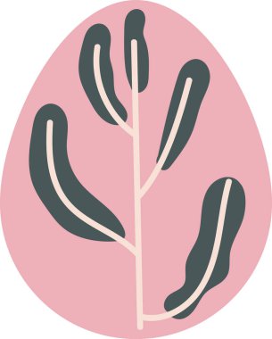 Çiçekli Kollu Paskalya Yumurtası Vektör İllüstrasyonu