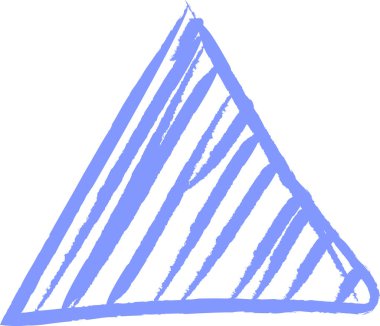 Pastel Renkli Karalama Üçgeni Vektör İllüstrasyonu