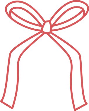 Dekoratif Kurdele Yay Çizgisi El Çekim Vektörü İllüstrasyonu