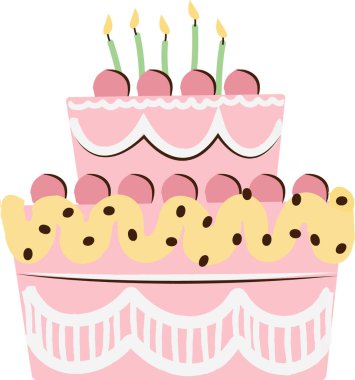 mumlar vektör illüstrasyon ile doğum günü pastası