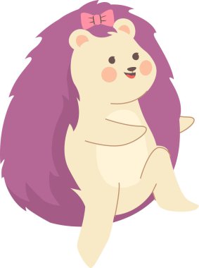 El Çizimi Kirpi Vektör İllüstrasyonu