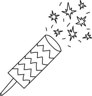 Konfeti Popper Firecracker Vektör İllüstrasyonu