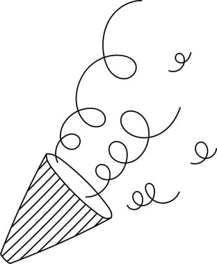 Konfeti Popper Firecracker Vektör İllüstrasyonu