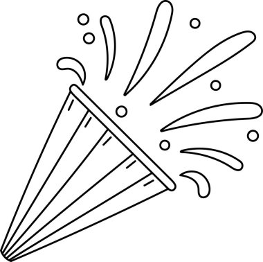 Konfeti Popper Firecracker Vektör İllüstrasyonu