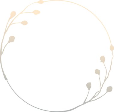 Çiçek Çemberi Gradyan Çerçeve Vektörü İllüstrasyonu