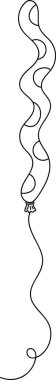 Doodle Line Doğum Günü Balon Vektörü İllüstrasyonu