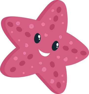 Denizyıldızı Çizgi Film Karakteri Vektör İllüstrasyonu