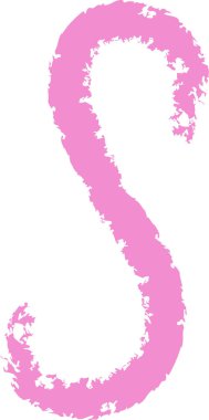 S Harfi El Boya Kalemi Vektör Resimlerini Çizdi