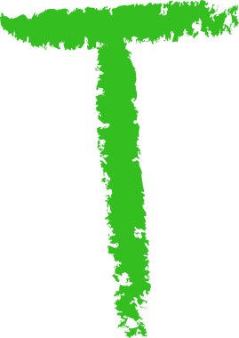 T Harfi El Boya Kalemi Vektör İllüstrasyonu