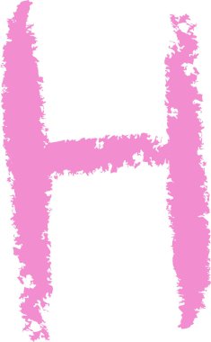 H Harfi Eli Boya Kalemi Vektör Resimlerini Çizdi