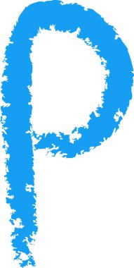 P Harfi El Boya Kalemi Vektör İllüstrasyonunu Çizdi