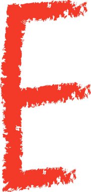 E Harfi El Boya Kalemi Vektör İllüstrasyonunu Çizdi