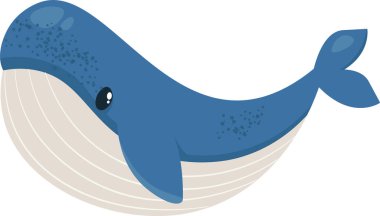 balina çizgi film karakter vektör illüstrasyonu