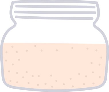 Pudra Vektörü İllüstrasyonlu Kozmetik Kavanozu