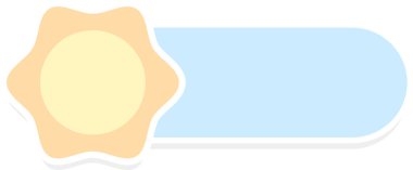 Güneş Şekli Kağıt Yapıştırıcı Vektör İllüstrasyonu