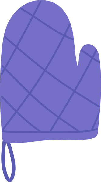 A purple oven mitt designed for kitchen use sits ready for action. Its quilted pattern ensures a firm grip while protecting hands from heat. Perfect for culinary enthusiasts.