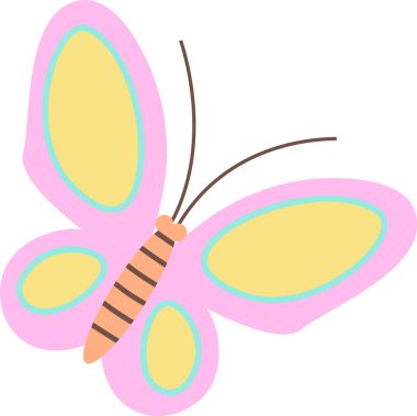 Kelebek el çizimi vektör çizimi