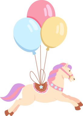Balon Vektörü İllüstrasyonlu Atlıkarınca
