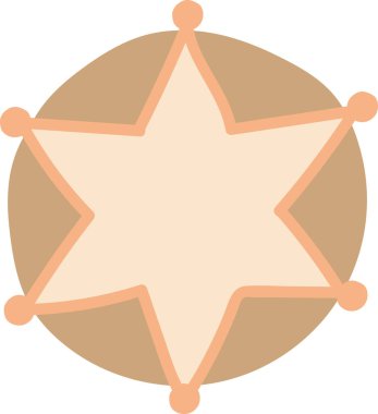 Şerif Yıldız Amblem Vektörü İllüstrasyonu